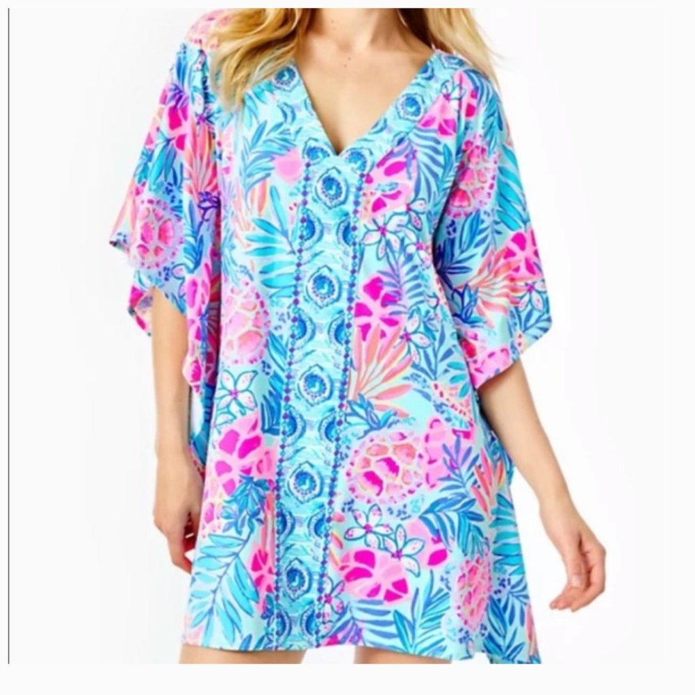 Lilly Pulitzer Skyla Caftan Rainforest Retreat Cover Up S